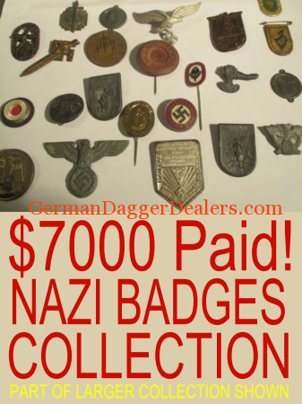 Tags Militaria    Edged weapons and WW2 German memorabilia have been banned from the major internet  Payments  Portfolio  Price Guide German Daggers  R.A.D.Daggers  R.L.B.Daggers  Radio Operator Badge  railway dagger prices  RAILWAY DAGGERS  Red Cross Daggers  RLB First Pattern Dagger  S.A.Daggers  Second Opinion Militaria  Sell Military Collections  Selling German Swords  Selling weapons for cash  Solingen  Solingen-Obligs  Spang for Iron Cross EK1  SS dagger Cash Buyers U.S.A.  SS Dagger specialists  SS Daggers  SS Long Service Award  T.E.N.O.  Tank Battle Badge  Third Reich Dagger Dealers  Third Reich Militaria  TO SELL MILITARIA  TO SELL MILITARIA TELEPHONE DAY OR NIGHT!  U.K.Deactivated Gun Dealers  Uncategorized  Valuation Of Helmets  Visit our store  WAFFEN-LOESCHE  We Buy Medals  We Buy Navy Daggers  WW2 German helmet  ww2 servicemen  WW2 US American Buyer  ww2 whermachct Dolch  www.themilitariamarket